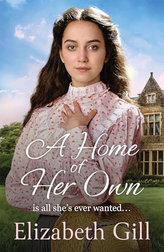 Book cover featuring a young woman in historical clothing, with a large house backdrop.