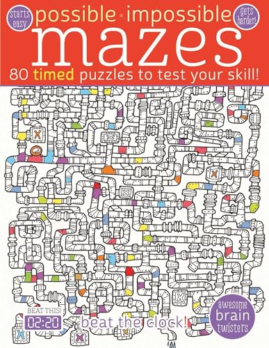 Book cover featuring complex, black and white mazes and colorful pathways.