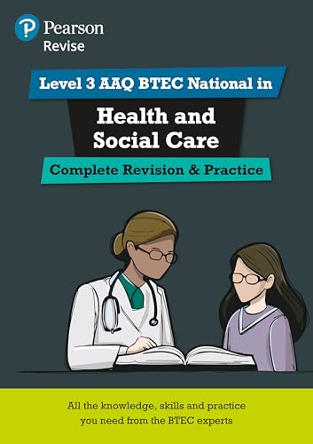 A Pearson Revise textbook cover for Level 3 BTEC Health and Social Care.