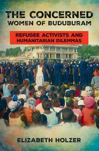 Book cover depicting a crowd of people in front of buildings.