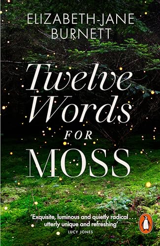 Book cover: "Twelve Words for Moss" with green forest background.