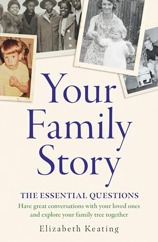 Book cover with vintage family photos and large text: "Your Family Story".