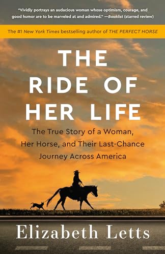 Book cover showing a silhouette of a woman riding a horse with a dog.