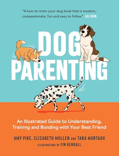 Book cover with illustrations of a Corgi, Dalmatian, and Saint Bernard.