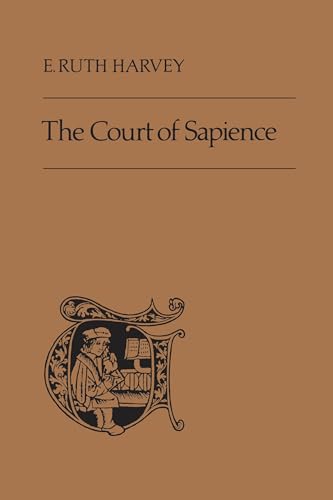 Book cover: “The Court of Sapience” with ornate initial and scholar.