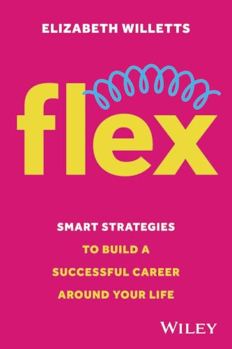 Book cover titled Flex with yellow text and a blue coil on pink background.