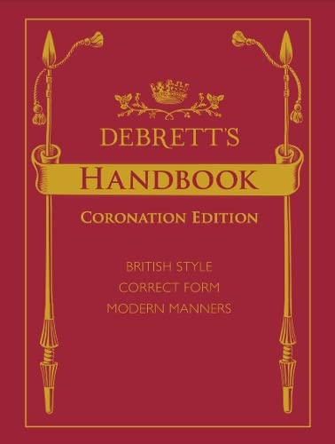 Red book cover with gold lettering: "Debrett's Handbook, Coronation Edition".