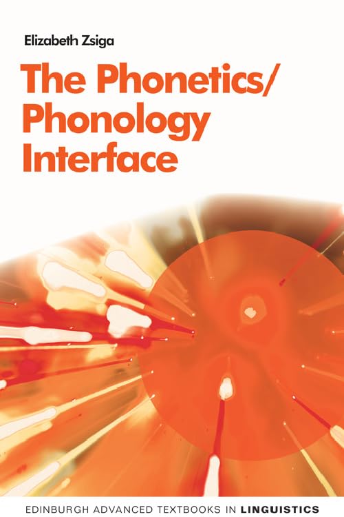 Book cover: "The Phonetics/Phonology Interface" with abstract orange radial design.
