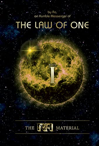 Book cover for “The Ra Material Book One” with a cosmic, planetary image.