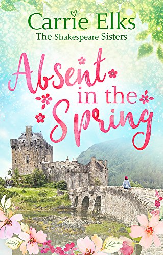 Book cover: castle landscape with pink floral accents and script title.