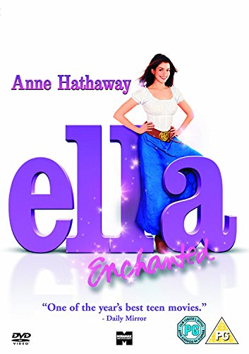DVD cover for "Ella Enchanted" featuring Anne Hathaway and purple text.