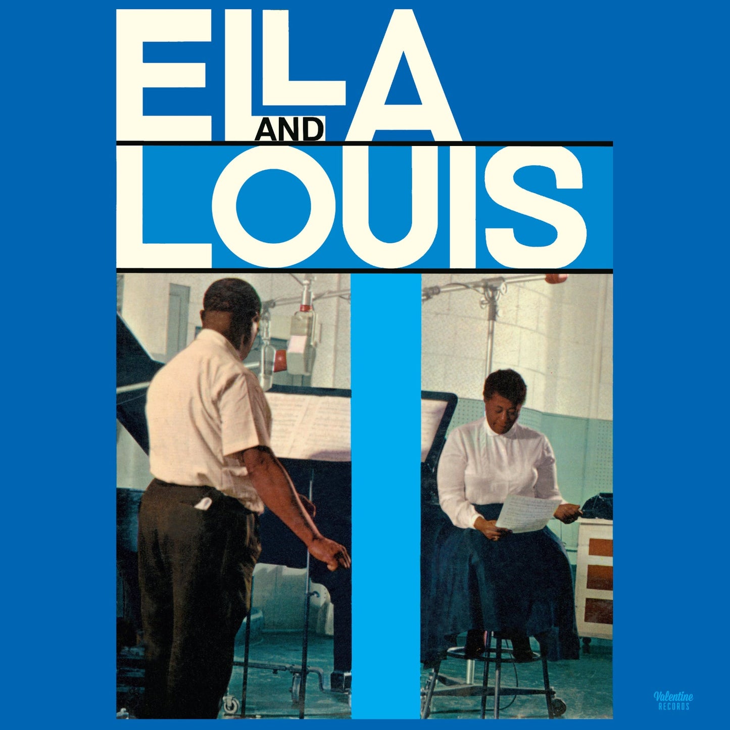 Album cover featuring Ella Fitzgerald and Louis Armstrong in profile.