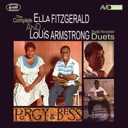 CD cover featuring portraits of Ella Fitzgerald and Louis Armstrong.