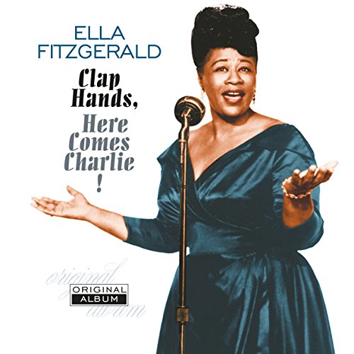 Ella Fitzgerald at a microphone, album cover for “Clap Hands.”