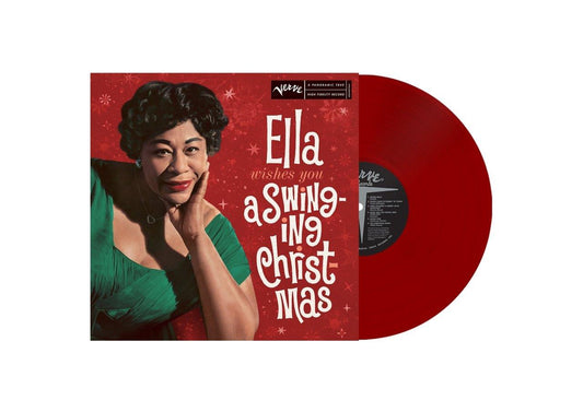 Ruby red vinyl LP of Ella Fitzgerald’s “Ella Wishes You A Swinging Christmas.”