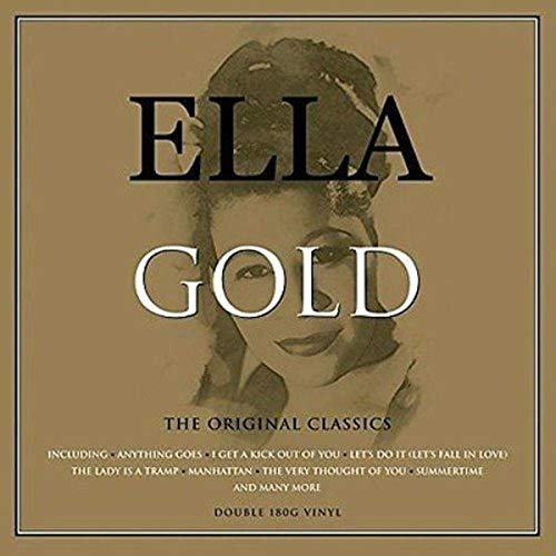 Ella Fitzgerald "Gold" vinyl record cover with a sepia-toned portrait.