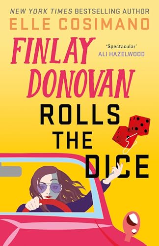 Book cover: woman driving a red car with rolling dice.