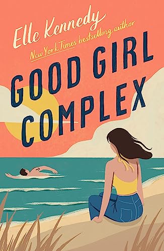 Book cover showing a woman on a beach watching a man swim in ocean.