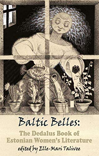 Book cover featuring a sketch of a woman watering potted plants behind a grid.