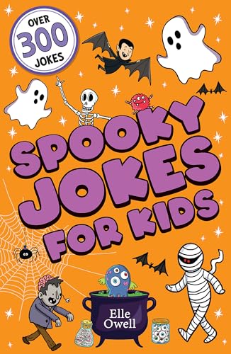 Book cover with cartoon monsters, ghosts, and the title "Super Spooky Jokes".