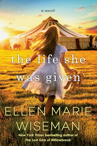 Book cover: girl running in a field toward a circus tent.