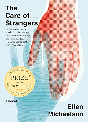 Book cover: red hand reaching towards a blue, textured background.
