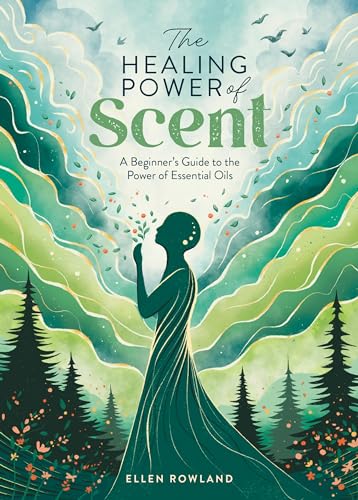 Book cover with silhouette of a woman amidst swirling green and blue foliage.