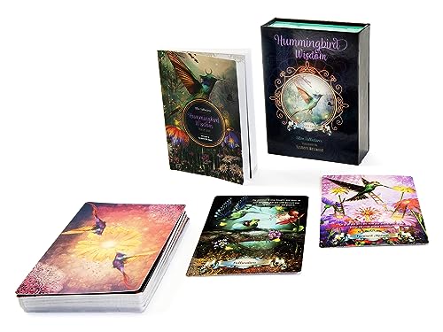 Hummingbird Wisdom Oracle Cards box set with cards depicting colorful birds and flowers.