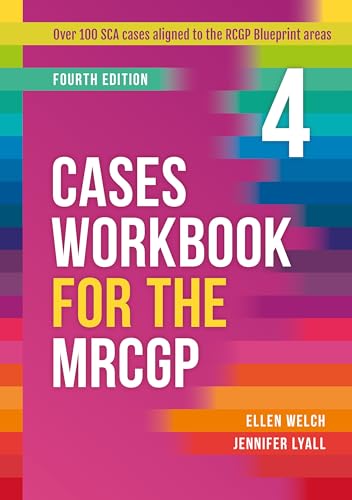 Book cover for Cases Workbook for the MRCGP, fourth edition, with colorful horizontal stripes.