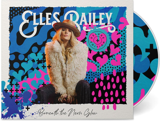 CD cover for Elles Bailey’s “Beneath The Neon Glow” with portrait.