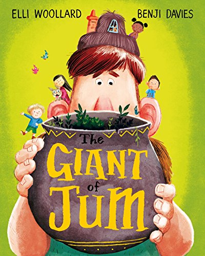 Illustration of a giant holding a miniature town in a pot, with children.