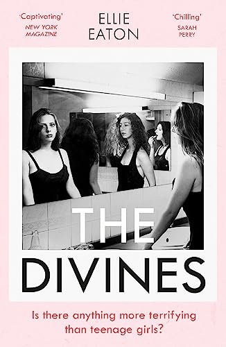 Book cover for "The Divines" featuring a young woman and mirror reflections.