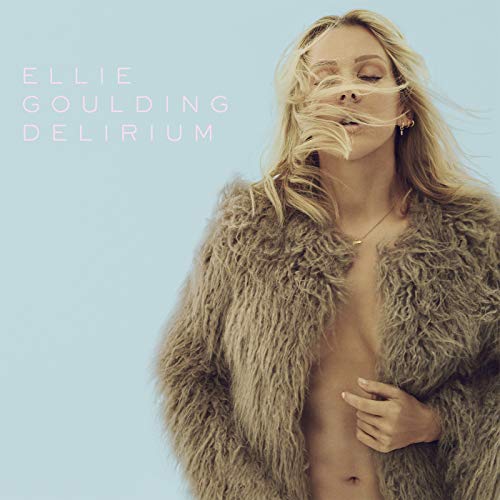 Ellie Goulding album cover, "Delirium," featuring a blonde woman in a fur coat.