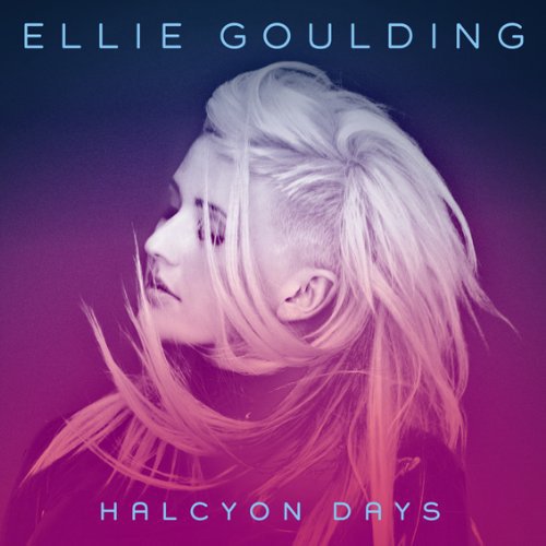 Ellie Goulding album cover, “Halcyon Days,” with purple and blue gradient.