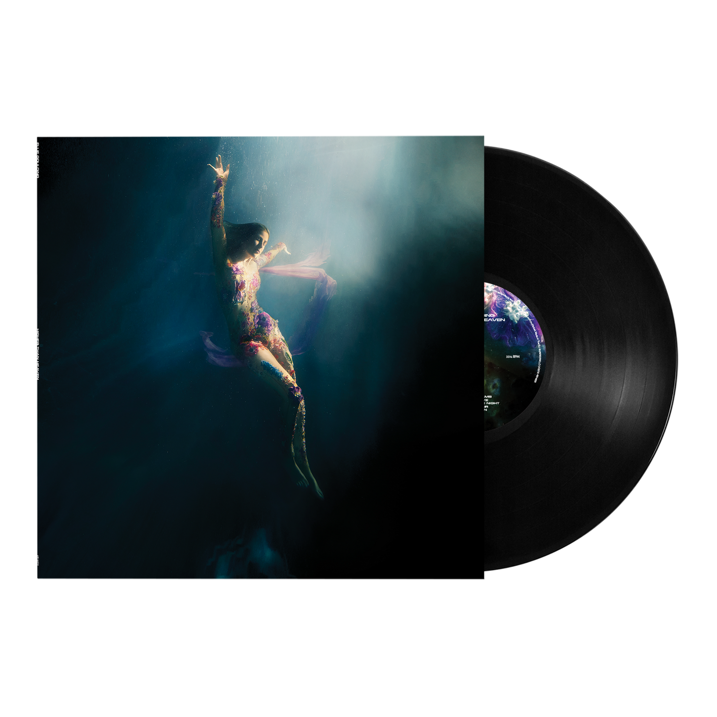Ellie Goulding’s “Higher Than Heaven” vinyl record with underwater album art.