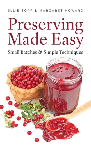 Book cover with red cranberries, jam jar, and title “Preserving Made Easy.”