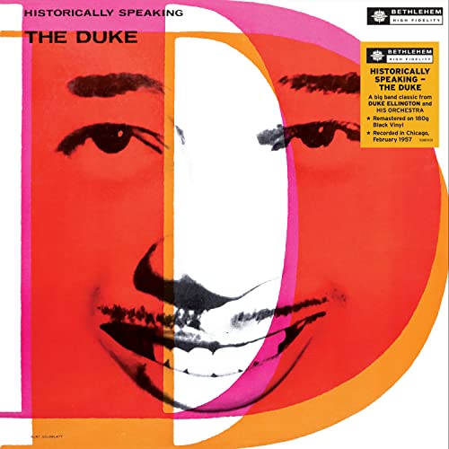 Duke Ellington album cover: abstract portrait in orange, pink, and yellow.