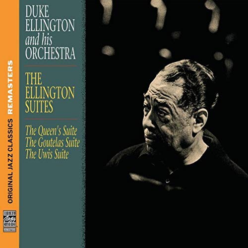 CD cover for Duke Ellington & His Orchestra’s “The Ellington Suites” featuring his portrait.