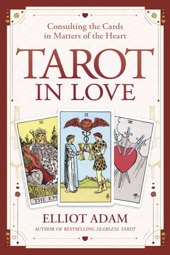 Book cover featuring tarot cards and red text: "Tarot in Love.