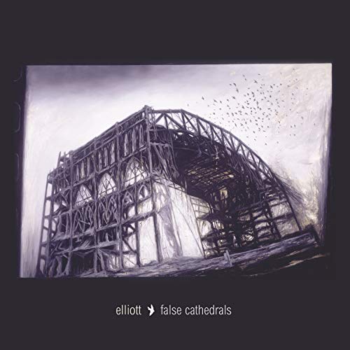 Album cover: skeletal cathedral structure against a cloudy sky.