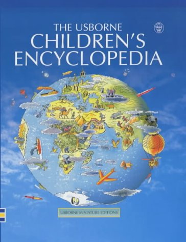 Book cover: illustrated globe with diverse scenes, titled "Children's Encyclopedia".