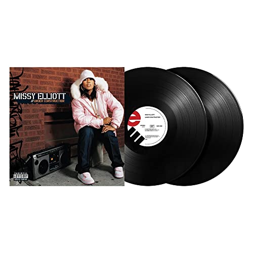 Missy Elliott’s “Under Construction” double vinyl record with album art.