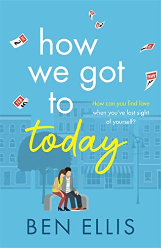 Book cover: couple on a bench with scattered paper tickets.