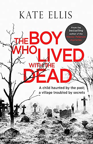 Book cover: graveyard scene with bare tree branches and red title text.