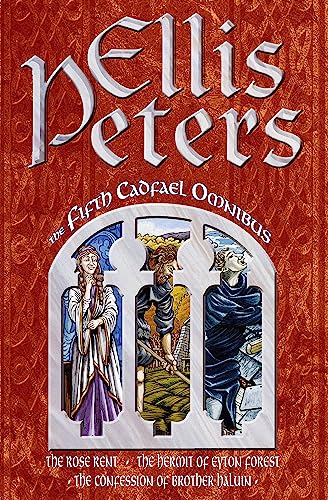 Book cover: "The Fifth Cadfael Omnibus" by Ellis Peters, with medieval illustrations.
