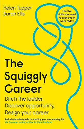 Yellow book cover with blue squiggly lines and bold black text.