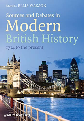Book cover: “Sources and Debates in Modern British History” with London skyline.