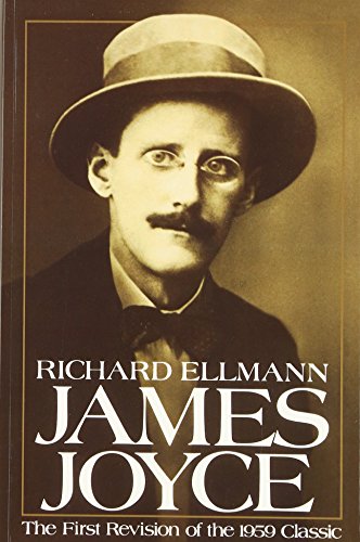 Book cover: Portrait of James Joyce in a hat, with title text.