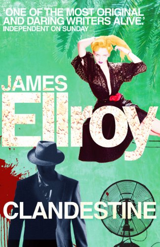 Book cover for "Clandestine" featuring a woman in a black dress and a man in a hat.