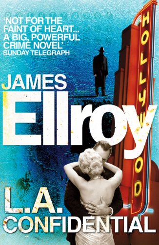 Book cover for "L.A. Confidential" featuring figures and a Hollywood sign.